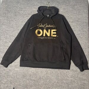 Michael Jackson ONE Cirque du Soleil Hoodie Mens Large Black Gold Sweatshirt 19